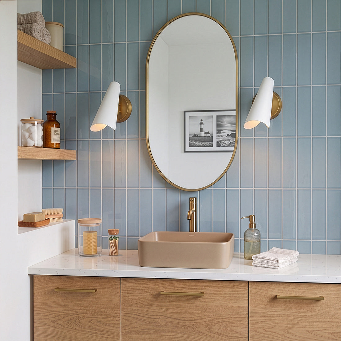 Tresa 1L Wall Sconce AEW1001BBSMWT
