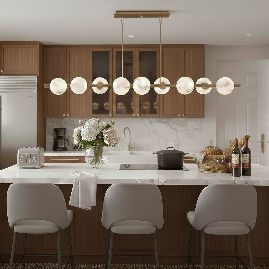 Selene 10L linear chandelier - FR41906LCB *