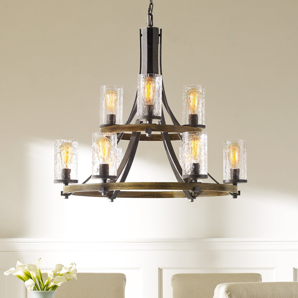 Angelo 9L Two-Tier Chandelier - F3135/9DWK/SGM *